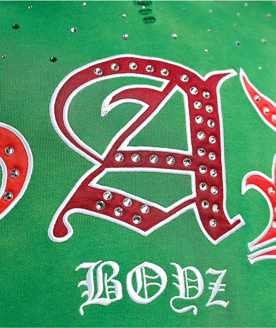 $AD BOYZ by Junior H x Embellish Old English Green Hoodie