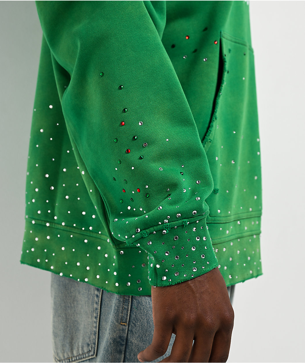 $AD BOYZ by Junior H x Embellish Old English Green Hoodie