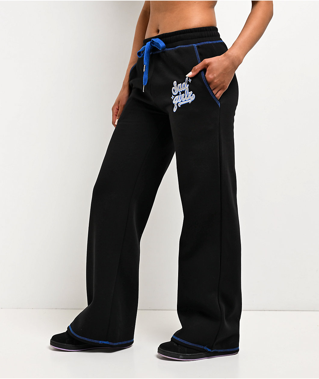 $AD GIRLZ By Junior H Airbrush Black Sweatpants
