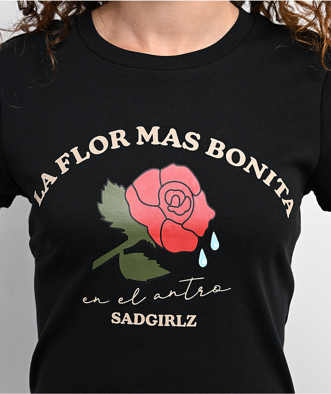 $AD GIRLZ By Junior H Mas Bonita Black Crop T-Shirt