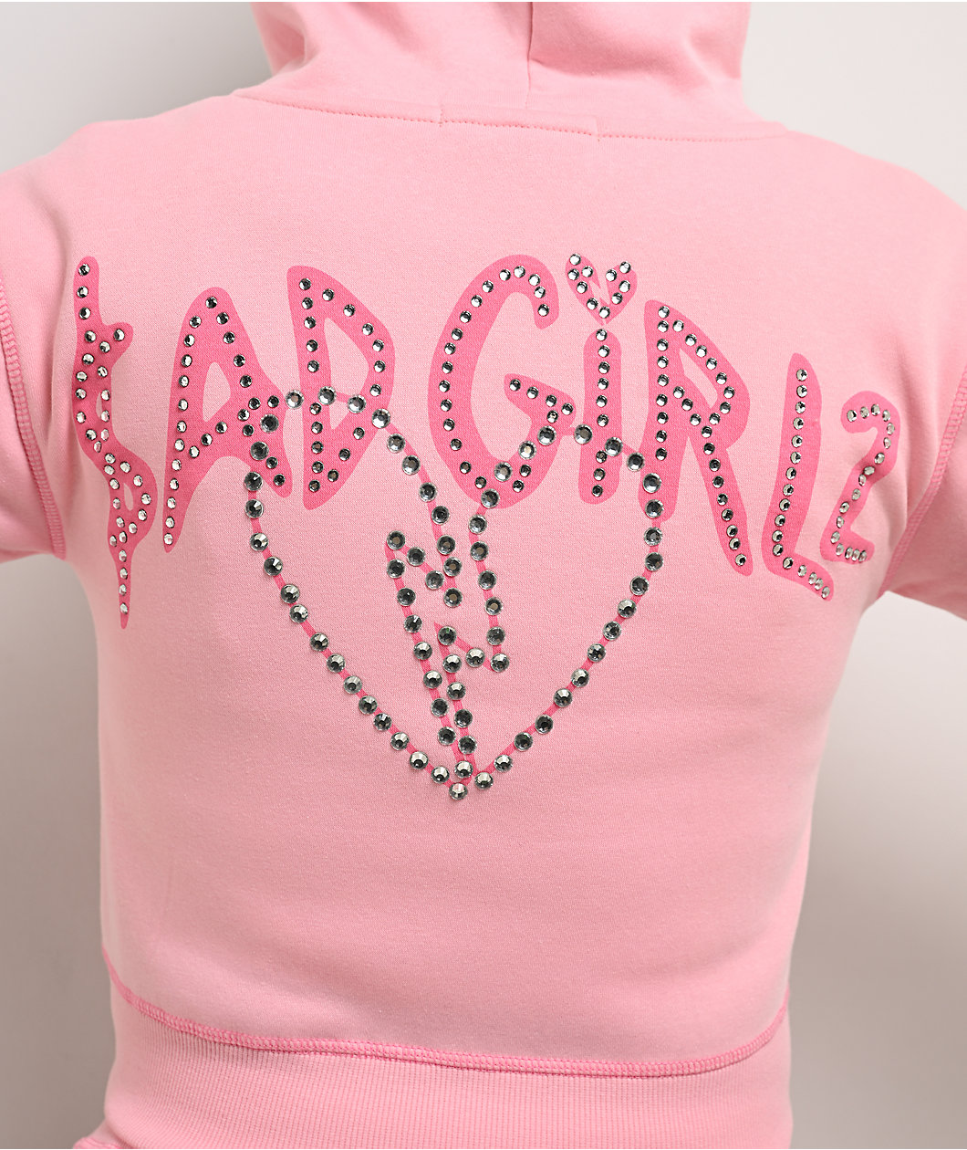$AD GIRlZ BY Junior H Rhinestone Logo Pink Zip Hoodie
