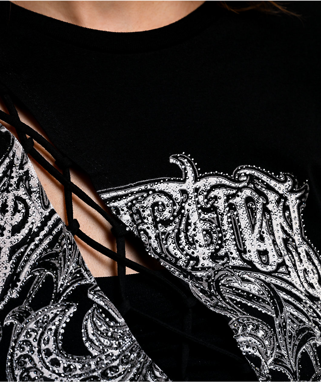 Affliction Legacy Black Lace Front Black T-Shirt