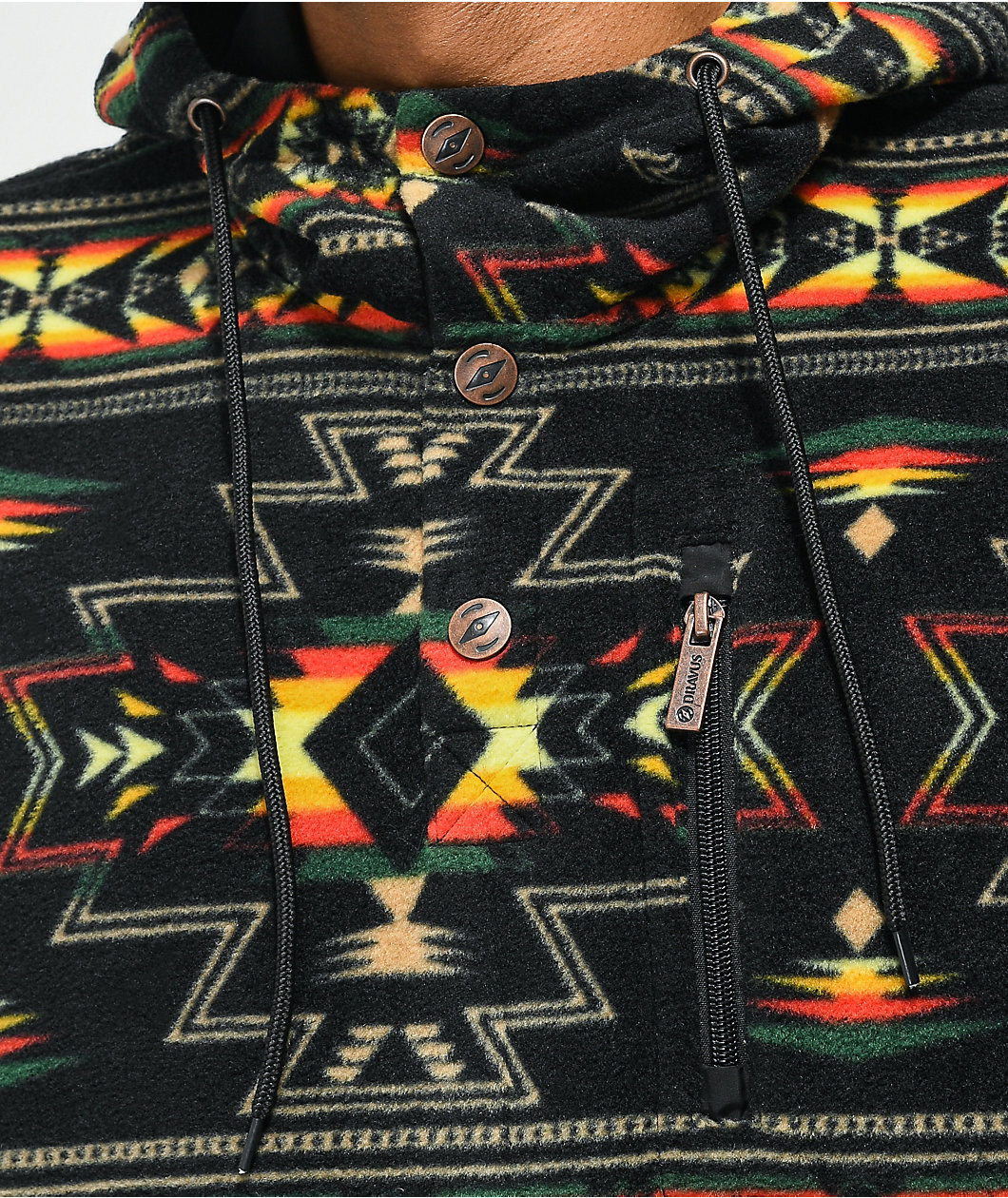 Dravus McKinley Black Geo Print Tech Fleece Jacket