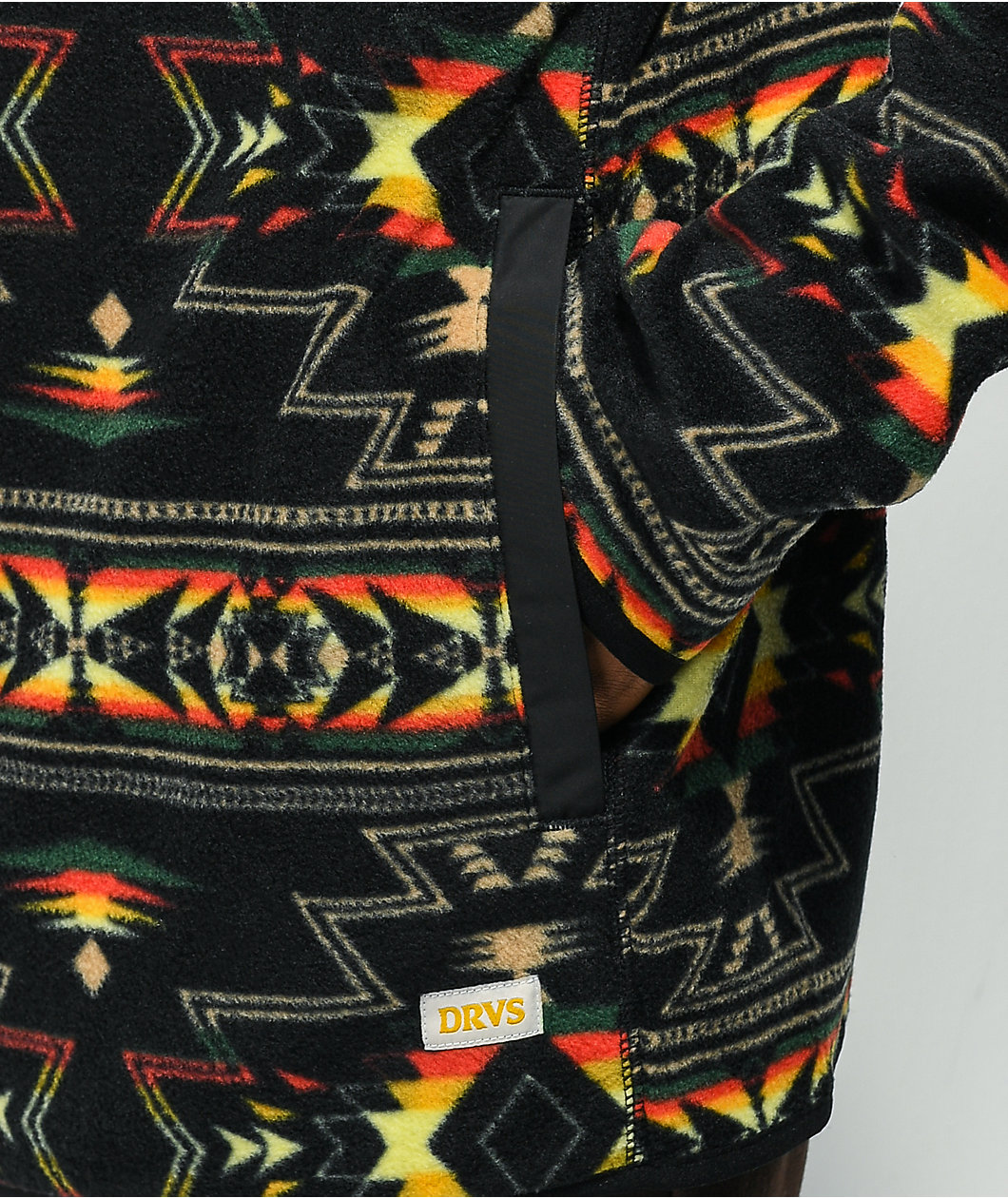 Dravus McKinley Black Geo Print Tech Fleece Jacket
