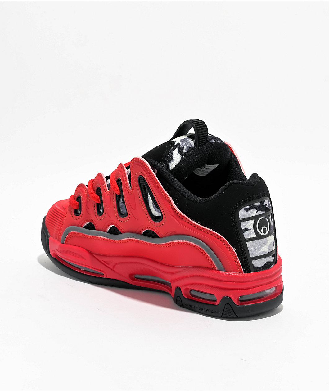  Osiris D3 2001 Red, Grey & Black Skate Shoes