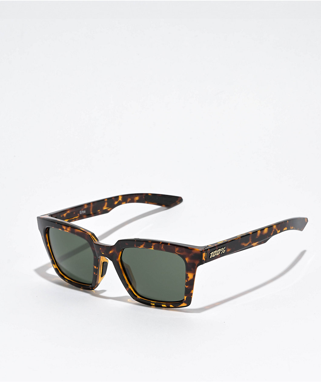 100% Erba Gloss Havana & Grey Green Sunglasses