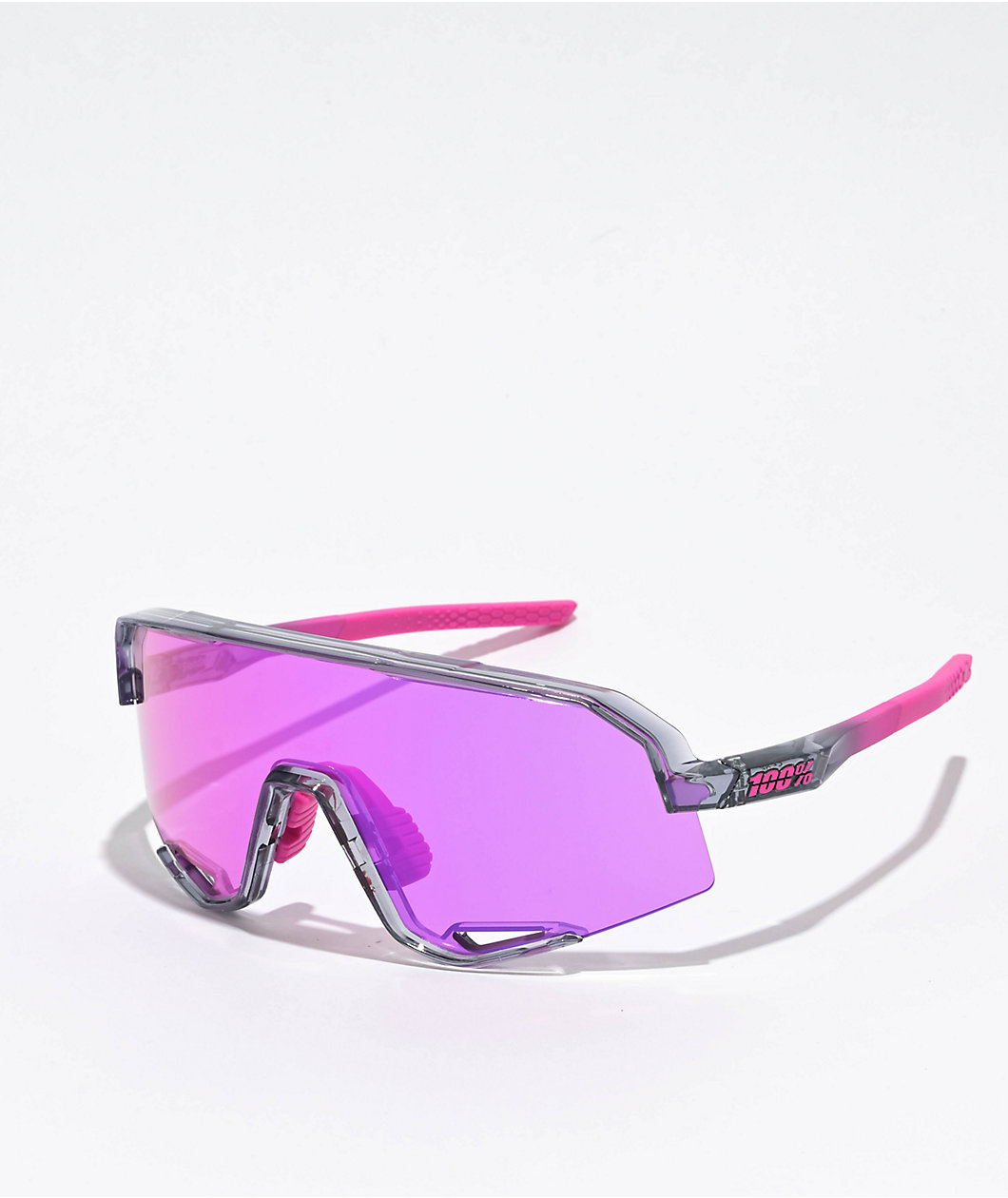 100% Slendale Polished Translucent Grey & Purple Sunglasses