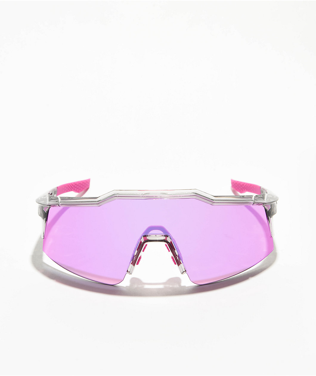 100% Speedcraft SL Polished Translucent Grey & Purple Sunglasses