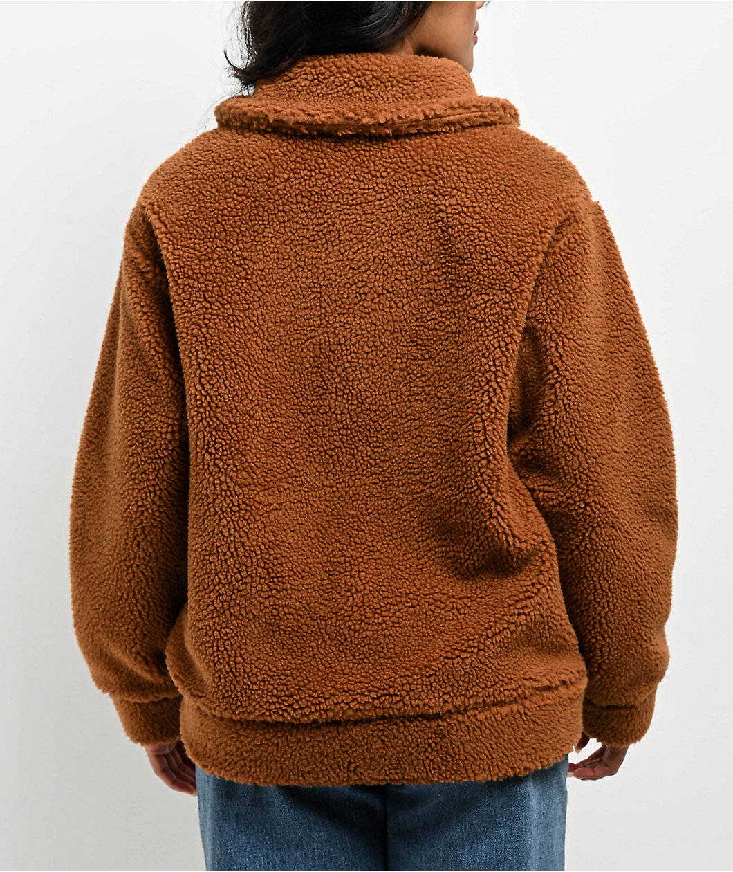 24COLOURS Sherpa Brown Zip Jacket