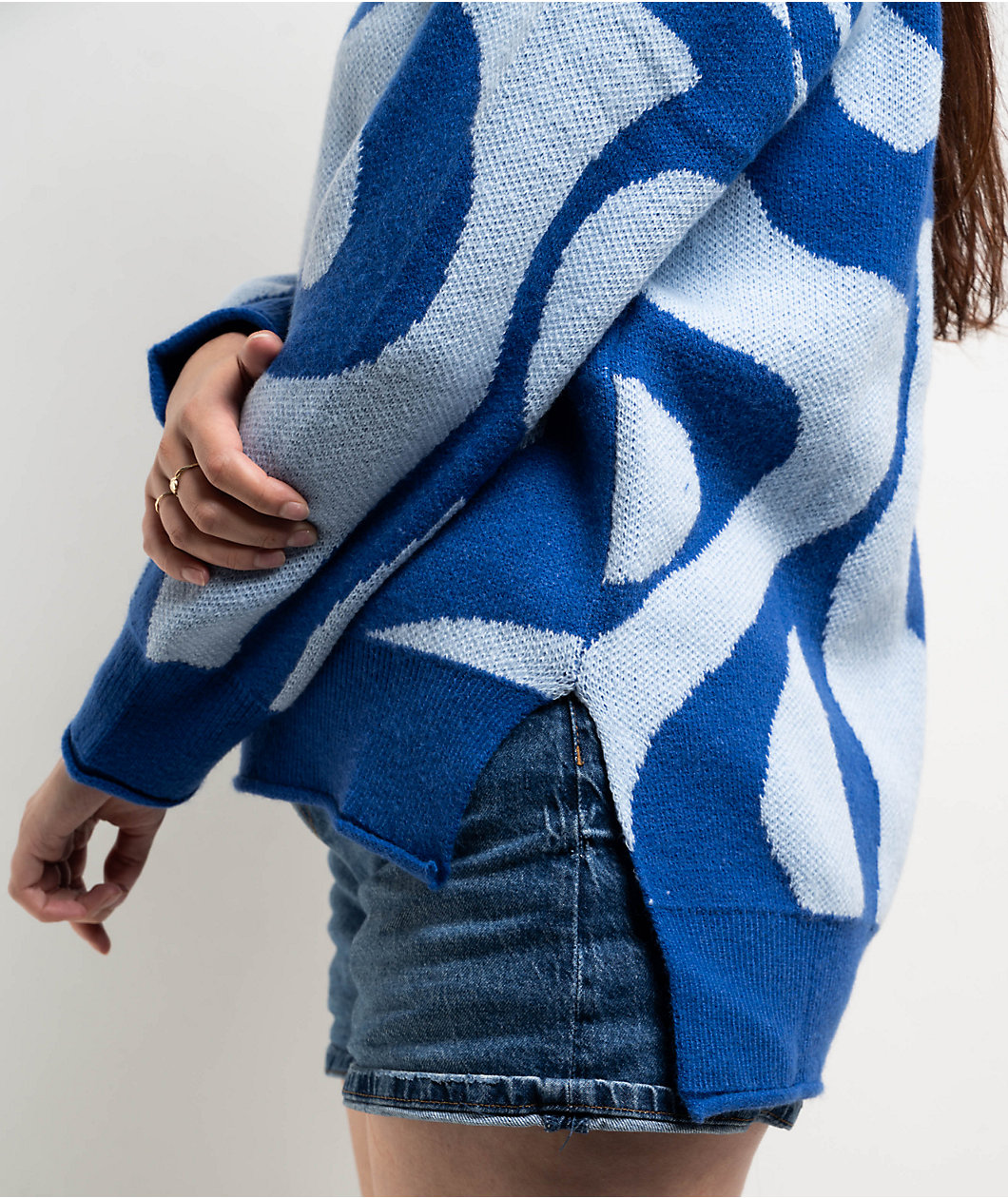 24COLOURS Swirl Blue Sweater