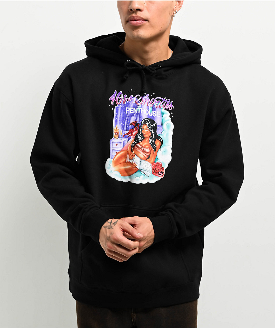 40ies & Shorties x Penthouse Dream Girl Black Hoodie