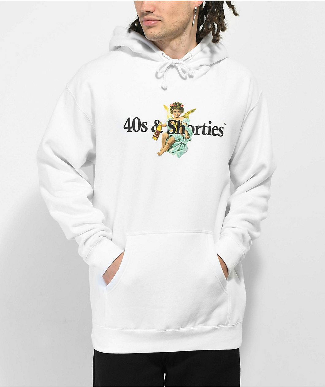 40s & Shorties Angel Logo White Hoodie