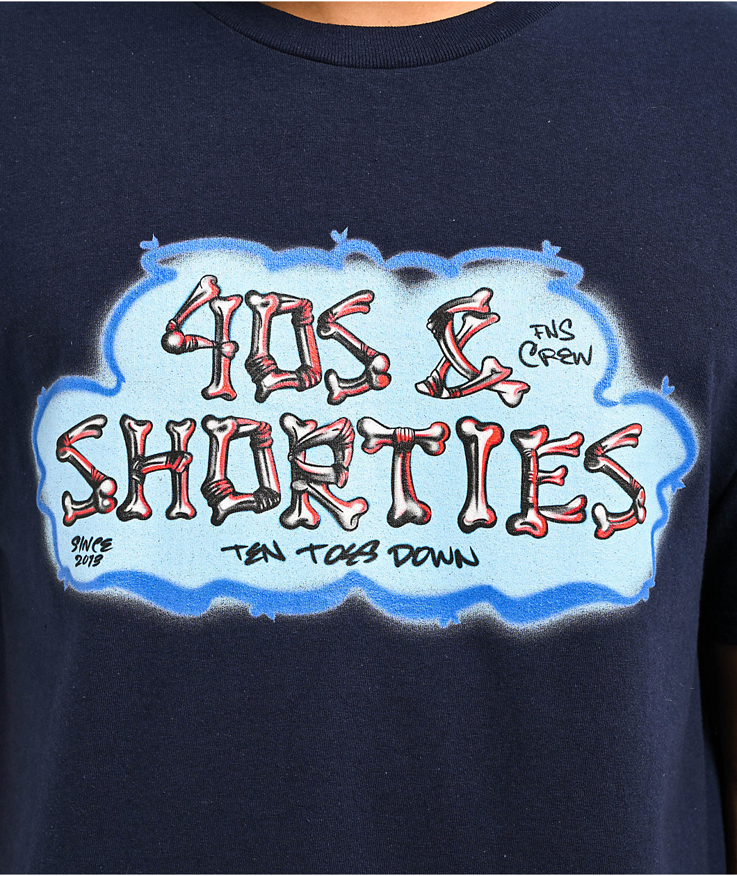 40s & Shorties Bones Navy T-Shirt