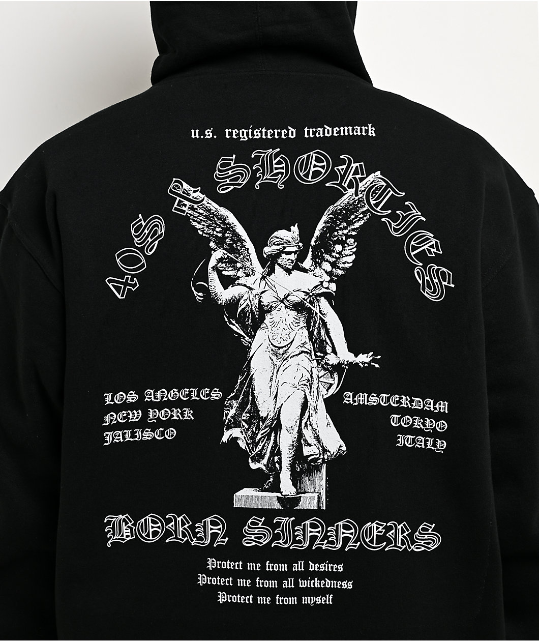 40s & Shorties Born Sinner Black Zip Hoodie
