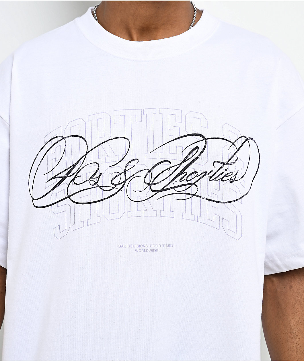40s & Shorties Collegiate Script White T-Shirt