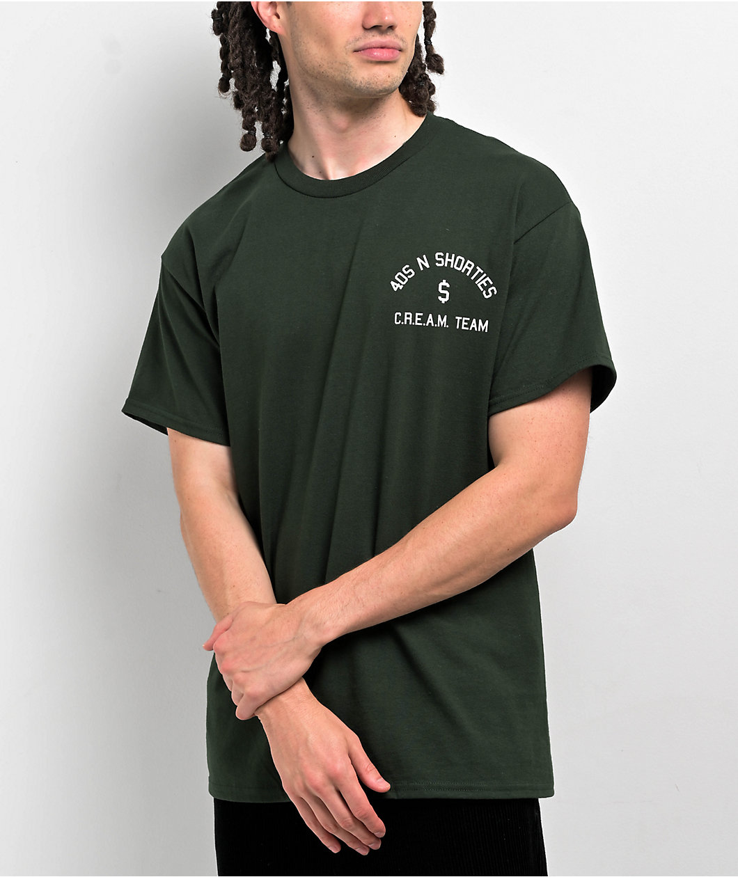 40s & Shorties Cream Team Forest Green T-Shirt