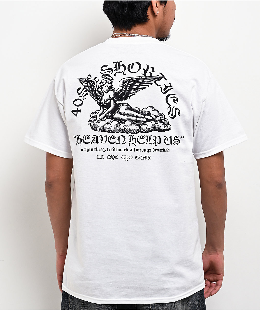 40s & Shorties Heaven Help Us White T-Shirt