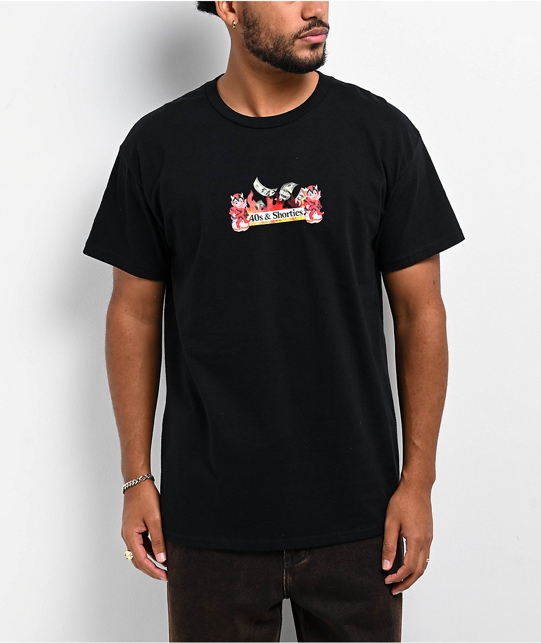 40s & Shorties Hot FIYA Black T-Shirt