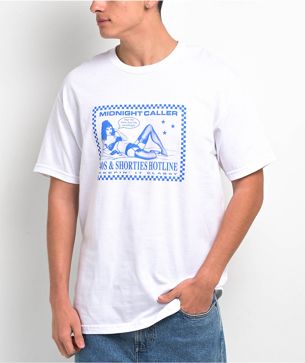 40s & Shorties Midnight Caller White T-Shirt