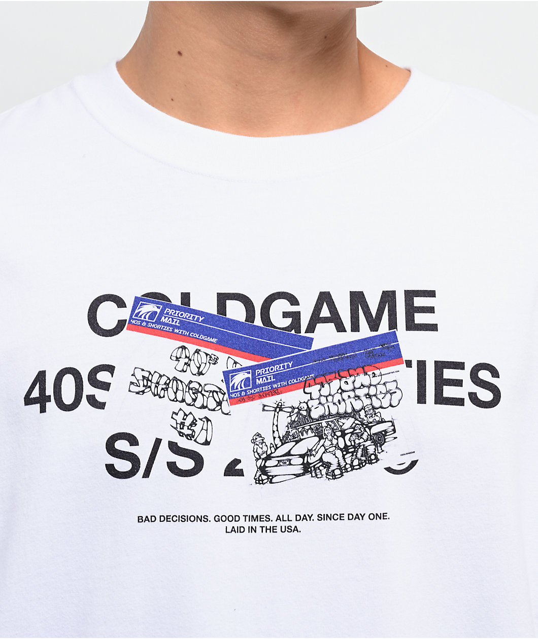 40s & Shorties Cold Game White T-Shirt at Hamilton Place in