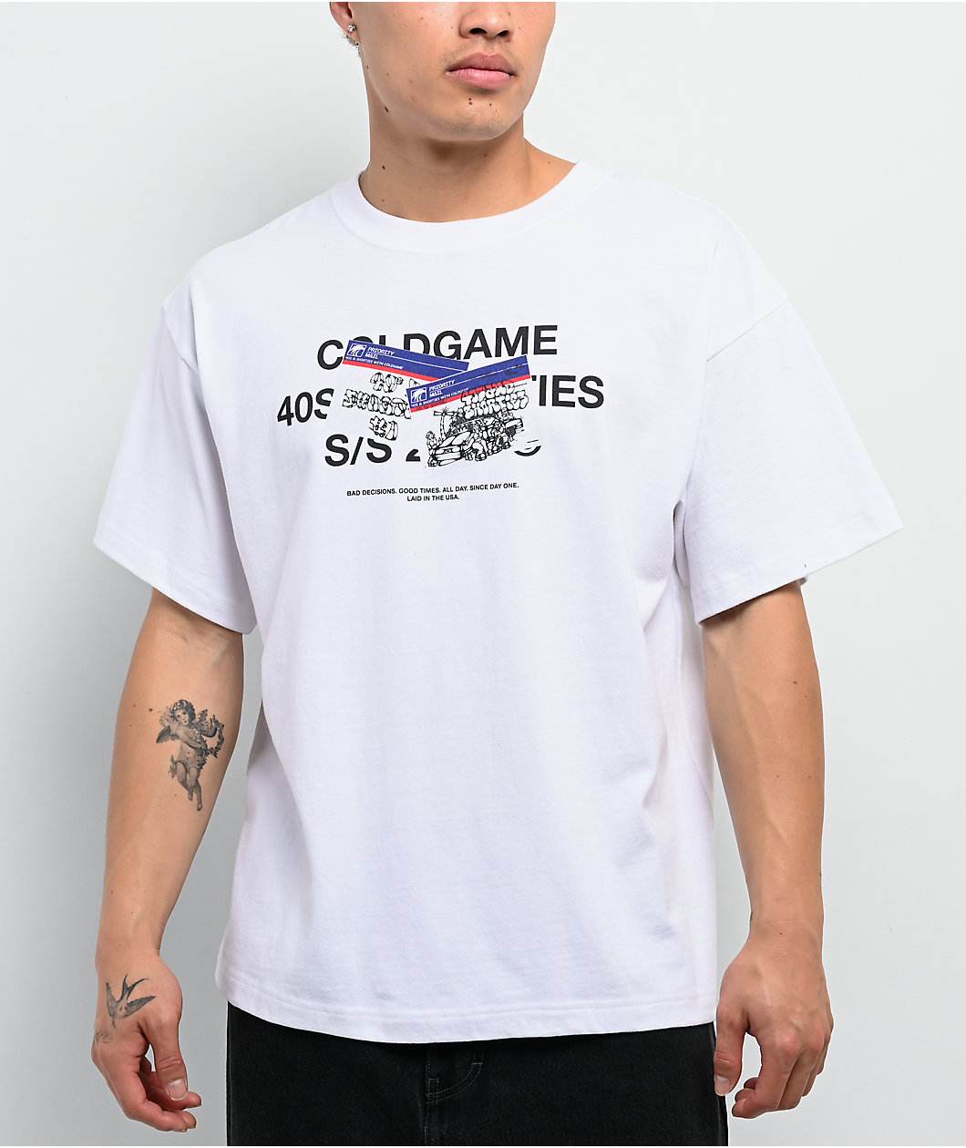 40s & Shorties Cold Game White T-Shirt at Hamilton Place in