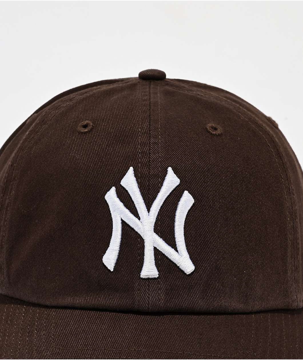 47 Brand Clean Up New York Yankees Dark Brown Wash Strapback Hat