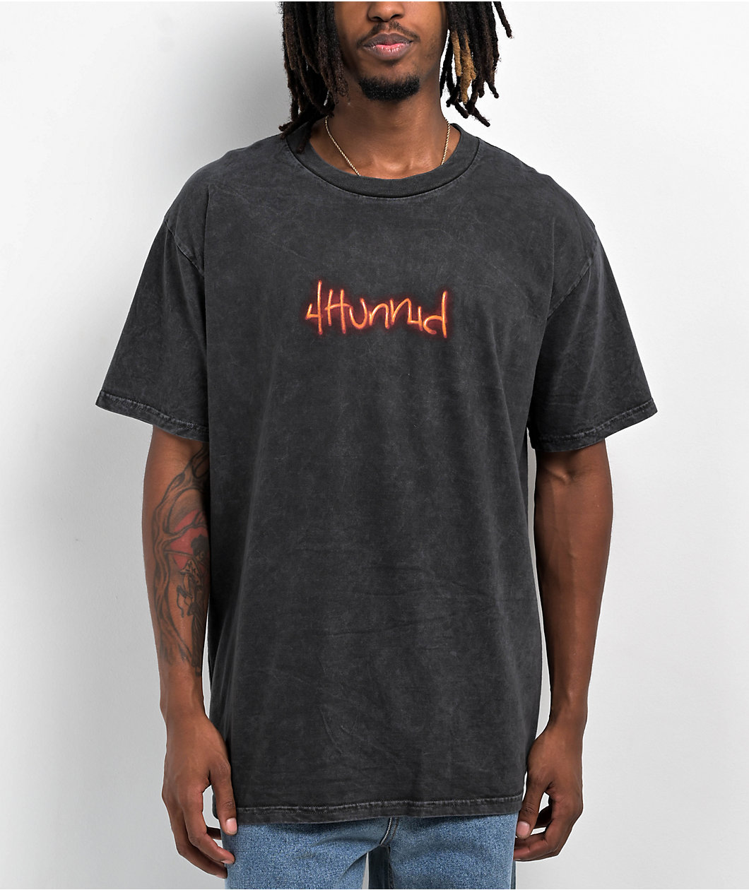 4Hunnid 4 Of A Kind Black Wash T-Shirt