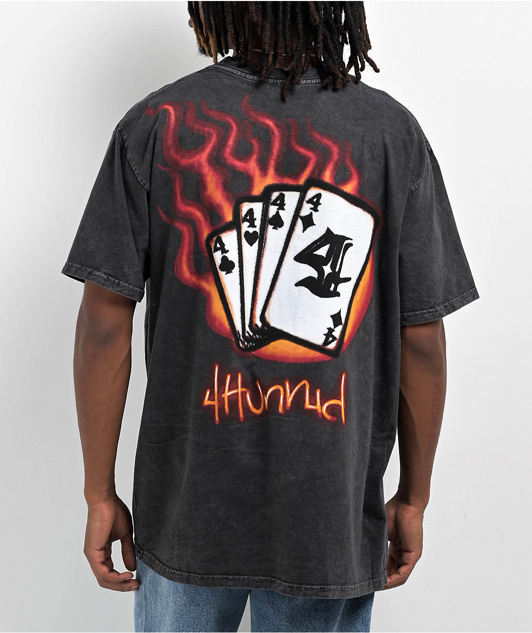 4Hunnid 4 Of A Kind Black Wash T-Shirt