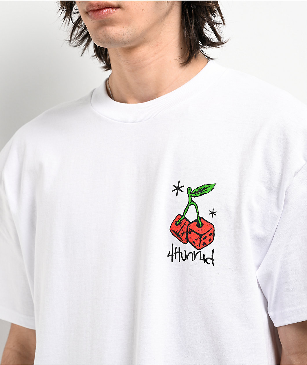 4Hunnid Cherry Dice White T-Shirt