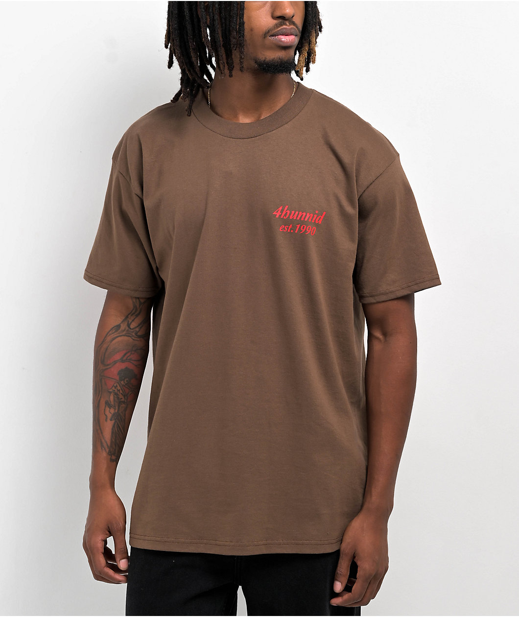 4Hunnid Est 1990 Brown T-Shirt