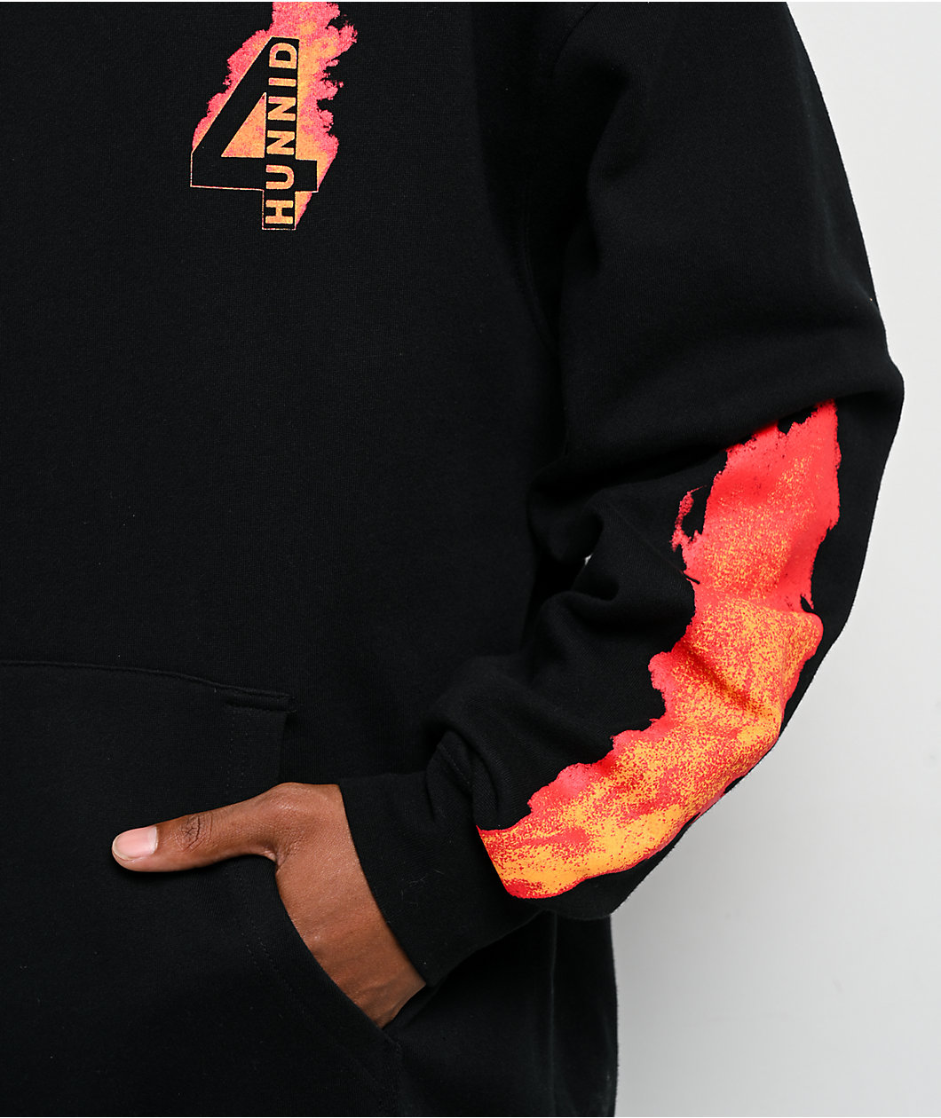 4Hunnid Flamin Hot Black Hoodie