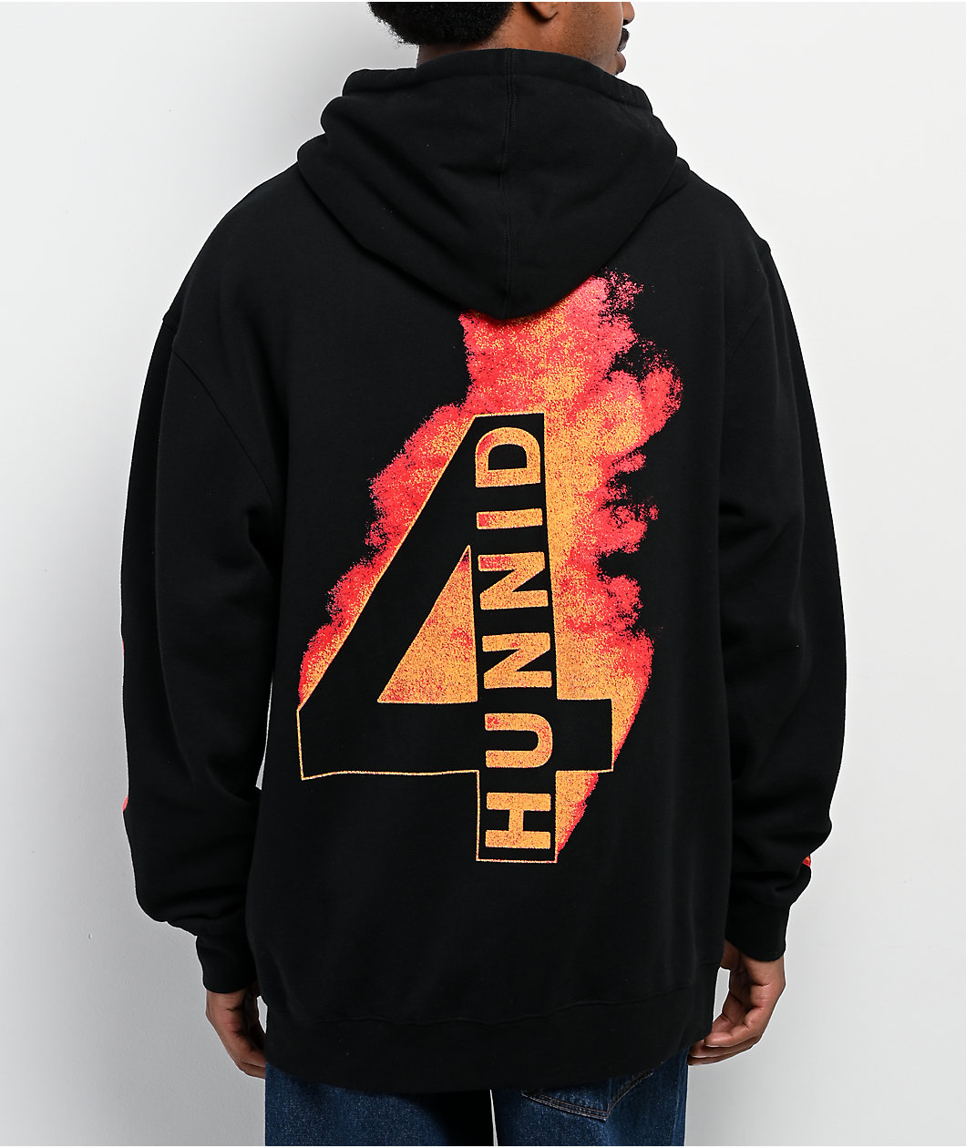 4Hunnid Flamin Hot Black Hoodie
