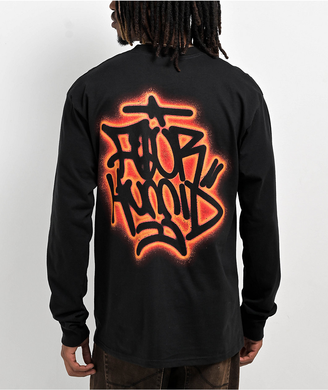 4Hunnid Hand Lettering Black Long Sleeve T-Shirt