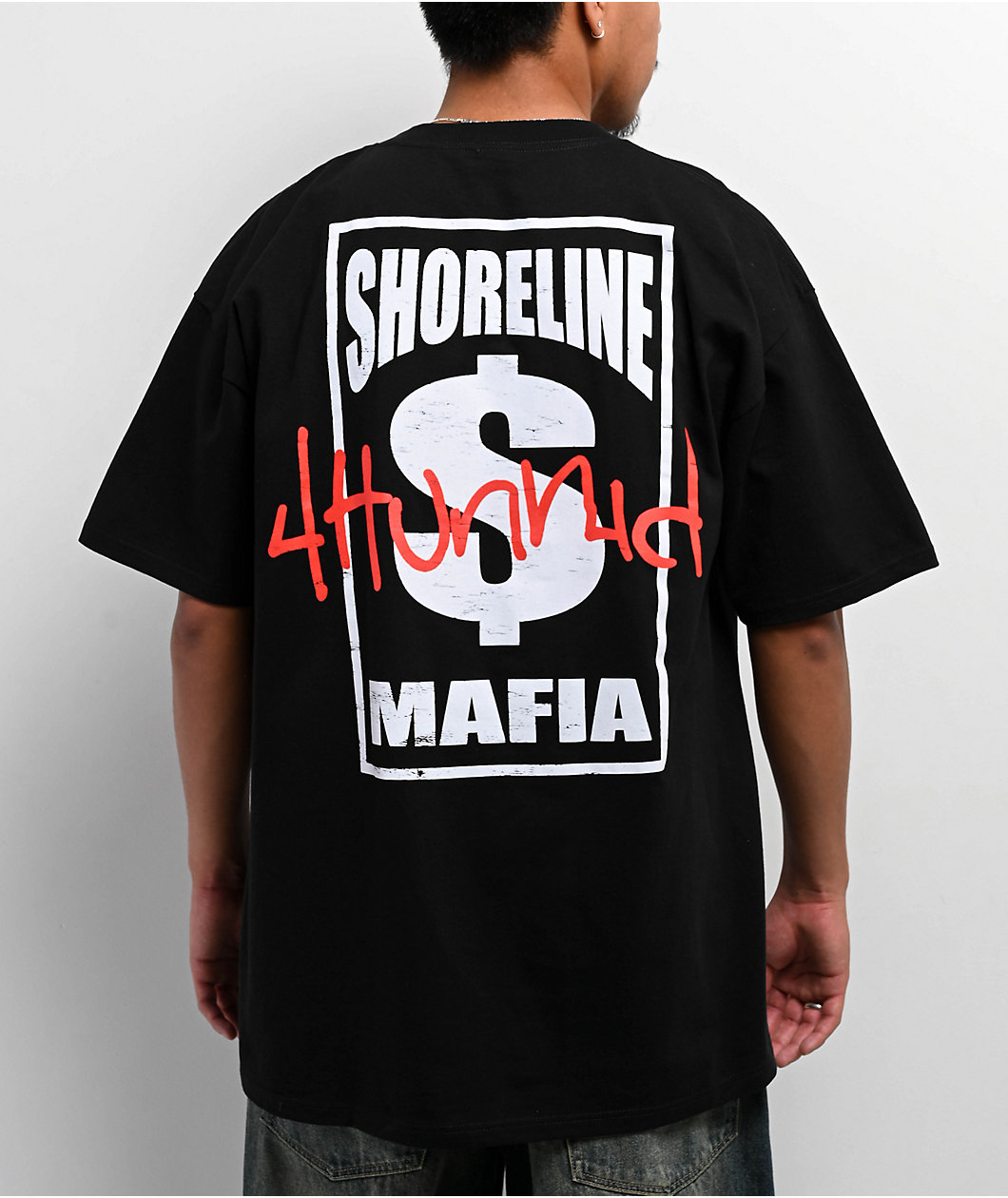 4Hunnid x Shoreline Mafia Cash Money Black T-Shirt