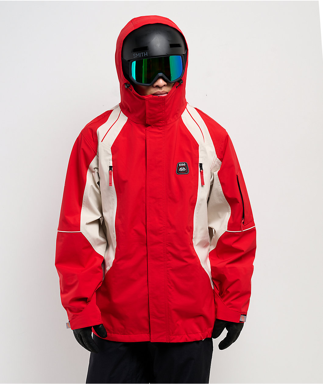 686 2002 X3 True Red Colorblock 20K Snowboard Jacket