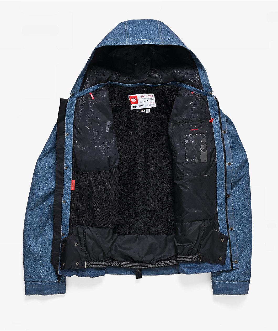 686 Deconstructed Denim Indigo 10K Snowboard Jacket