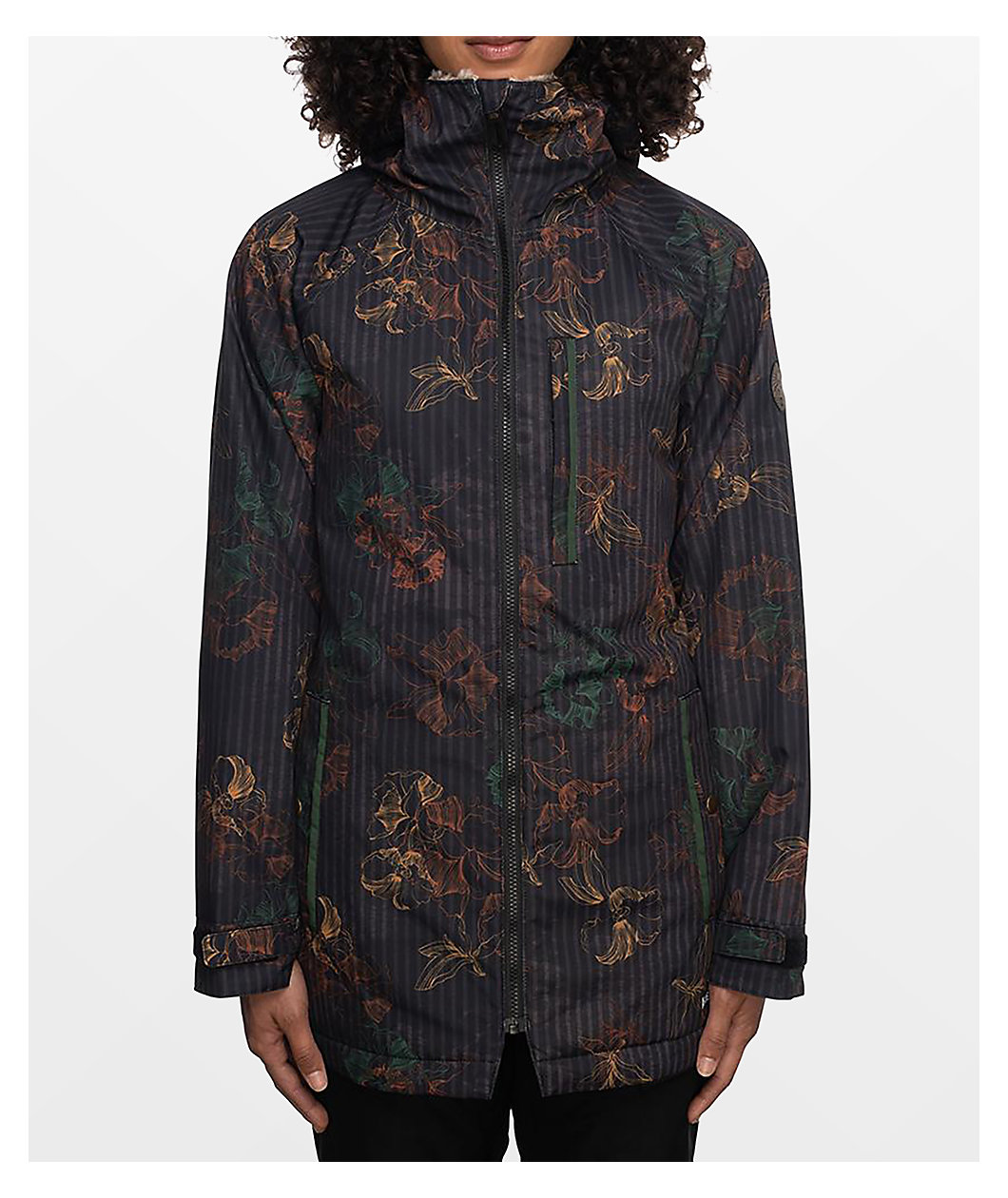686 Dream Black Floral Stripe 10K Snowboard Jacket