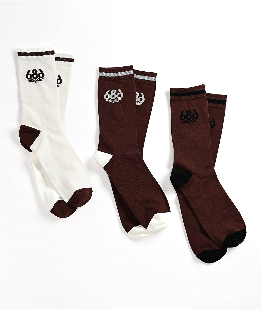 686 Earth Tone 3 Pack Crew Socks