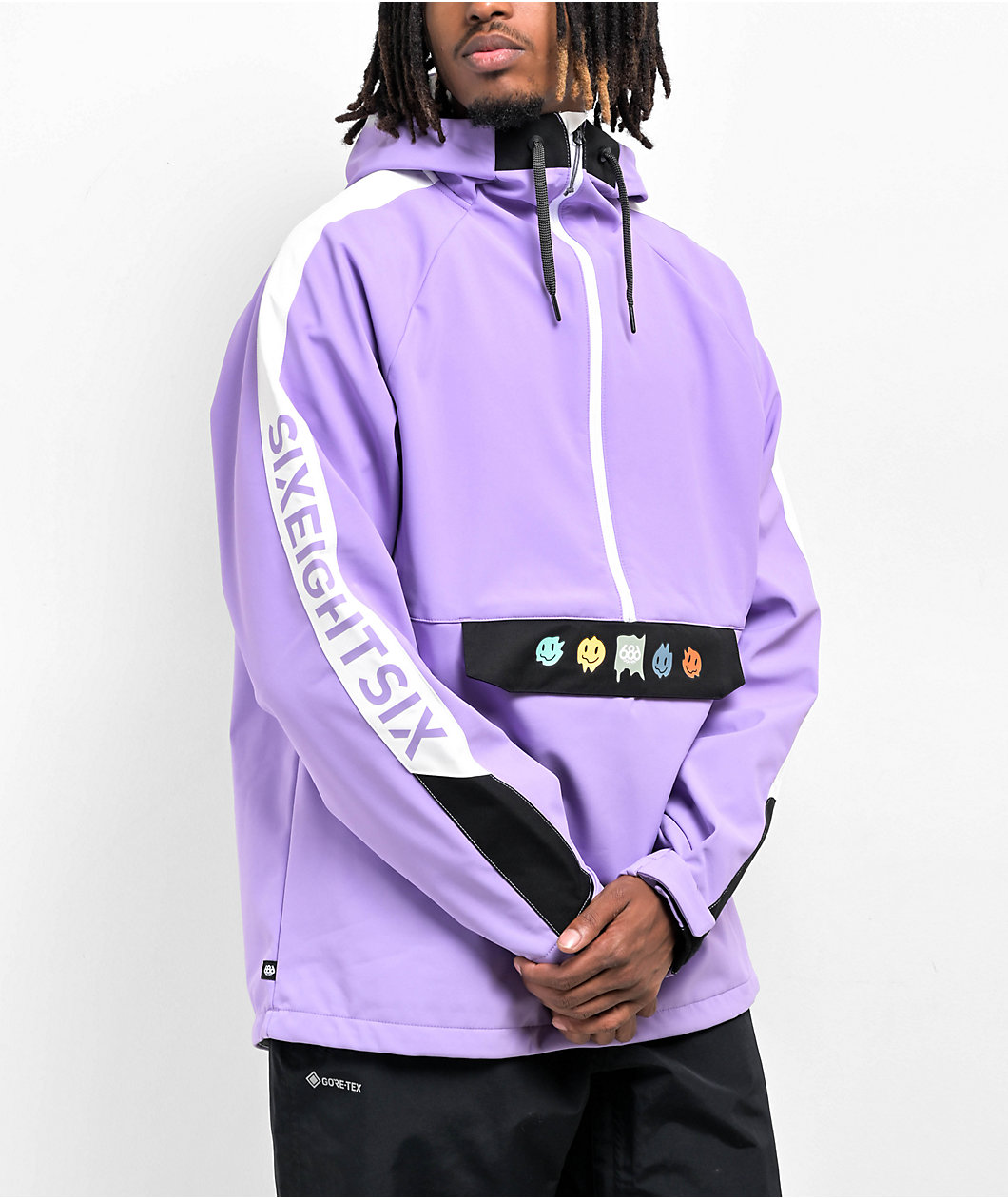 686 Purple, Black, & Yellow 10K Anorak Snowboard Jacket