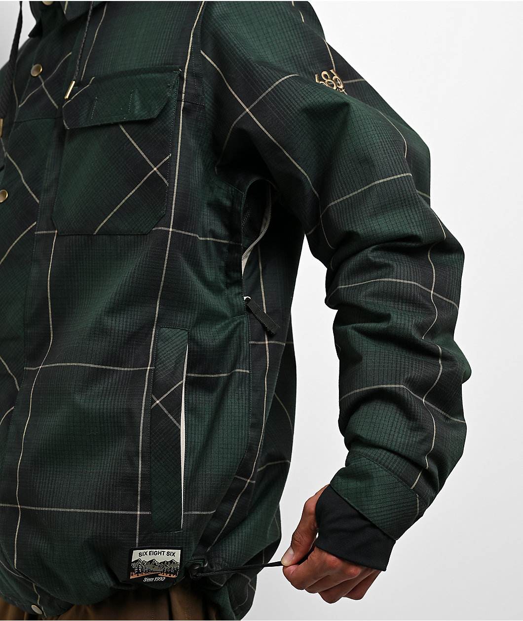 686 Woodland™ Moss Green Plaid 10K Insulated Snowboard Jacket