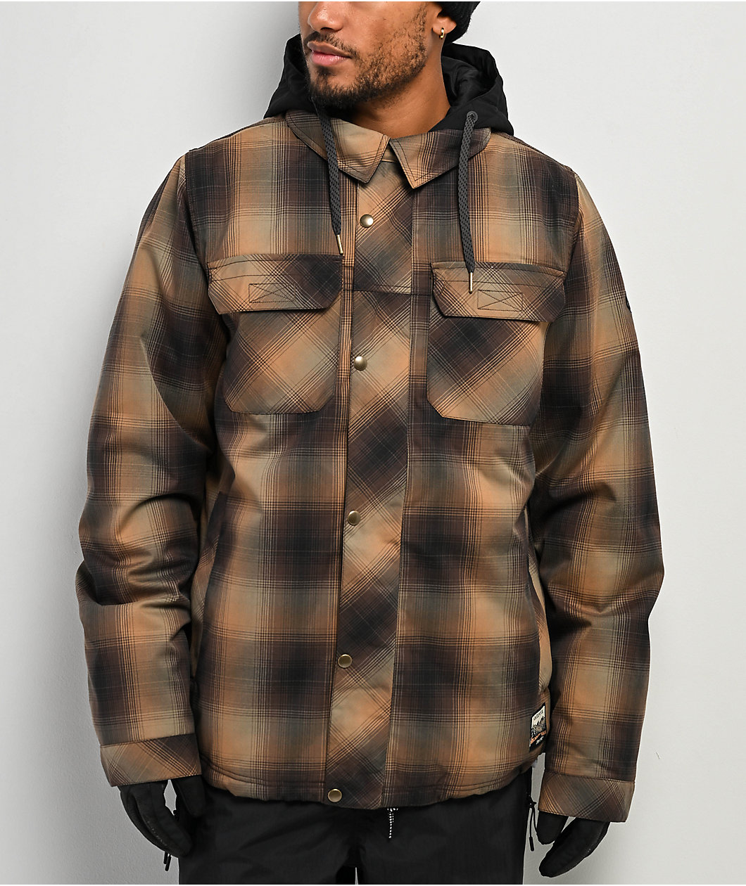 686 Woodland Brown Plaid 10K Insulated Snowboard Jacket