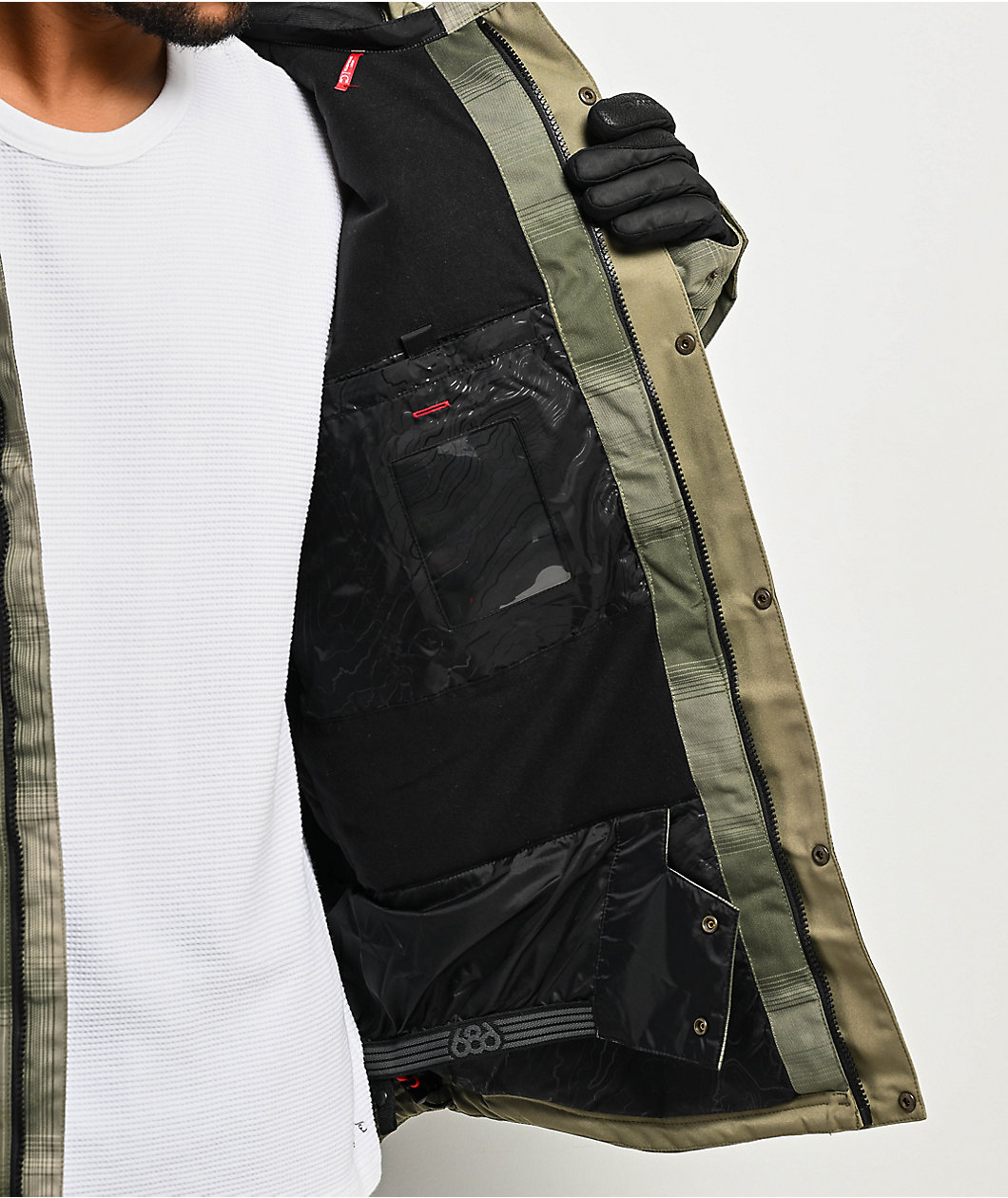 686 Woodland Sage Plaid 10K Insulated Snowboard Jacket