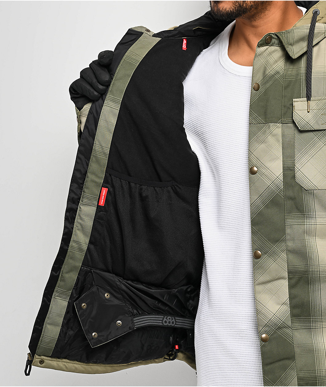 686 Woodland Sage Plaid 10K Insulated Snowboard Jacket