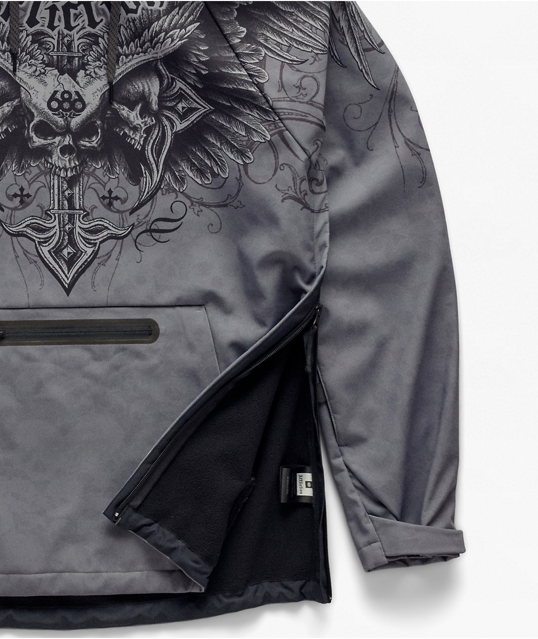 686 x Affliction Grey 10K Snowboard Hoodie