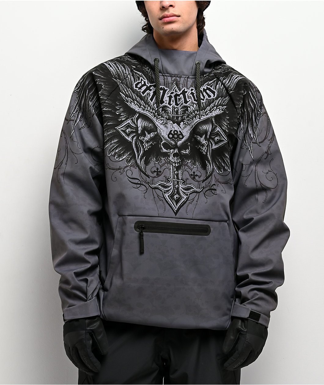 686 x Affliction Grey 10K Snowboard Hoodie