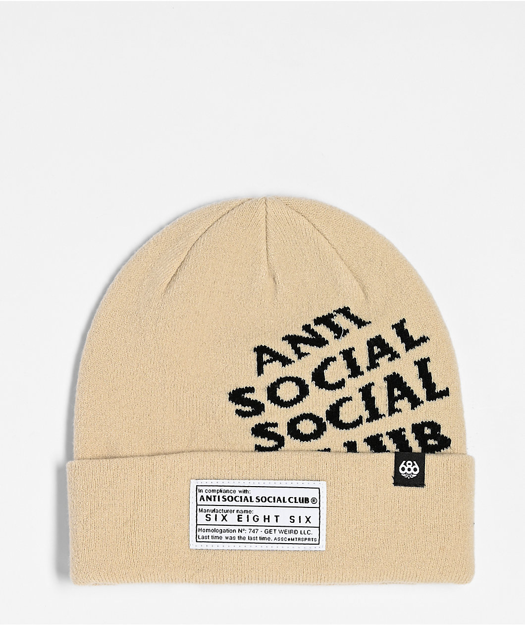 686 x Anti Social Social Club Natural Beanie