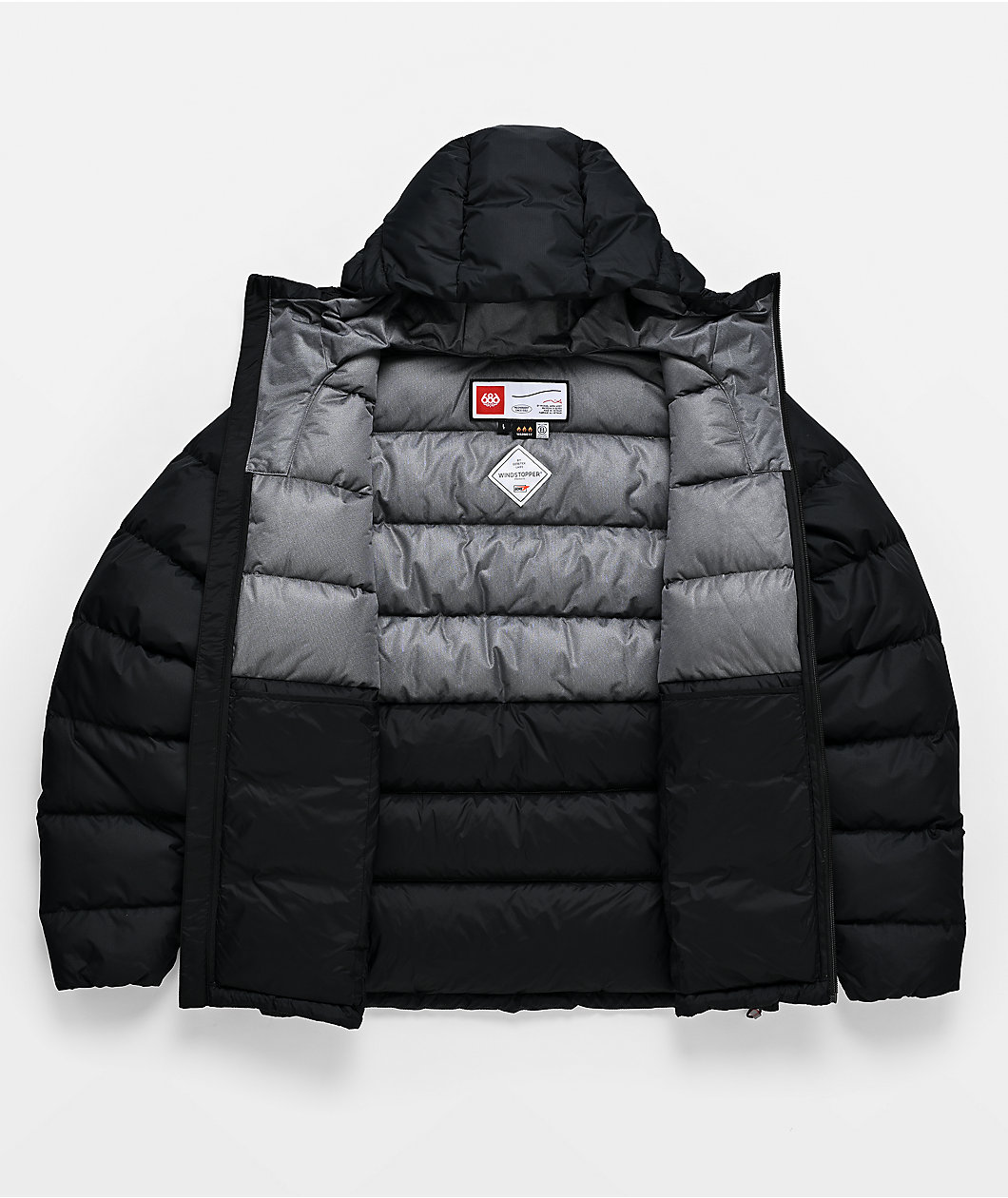 686 x GORE-TEX® Labs WINDSTOPPER® Pyro™ Black Down Puffer Snowboard Jacket