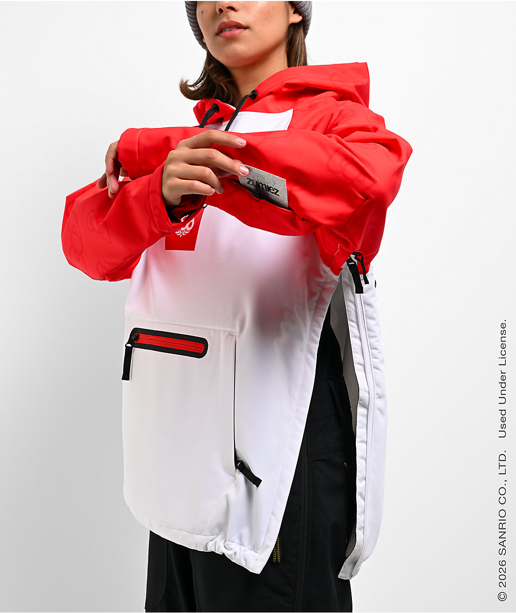 686 x Hello Kitty®  Waterproof White & Red 10K Snowboard Hoodie