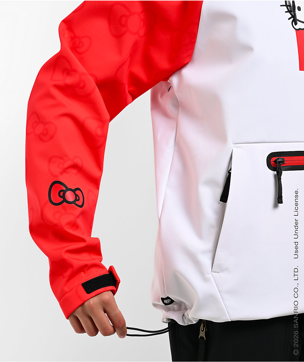 686 x Hello Kitty®  Waterproof White & Red 10K Snowboard Hoodie