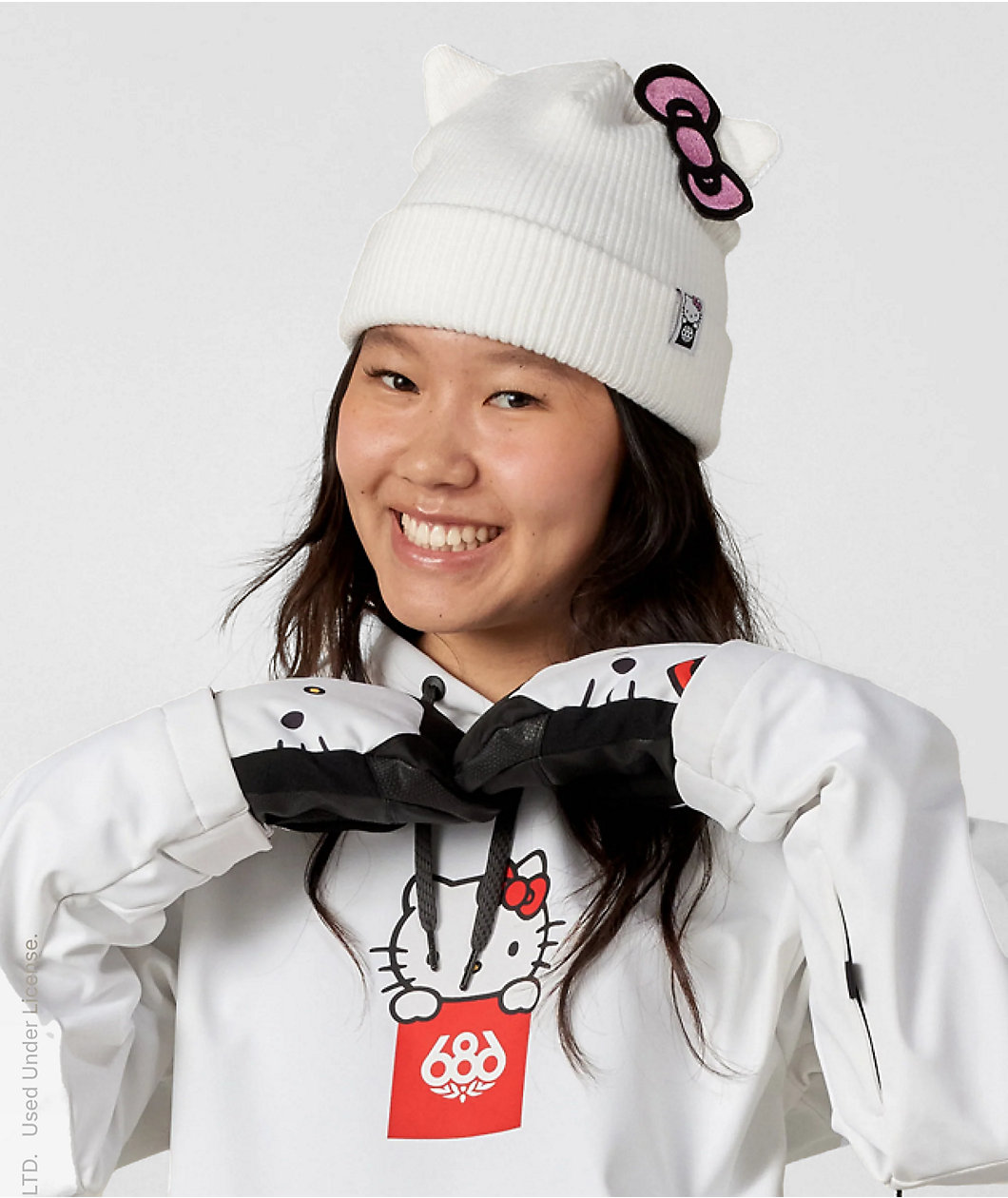 686 x Hello Kitty Kids White Beanie